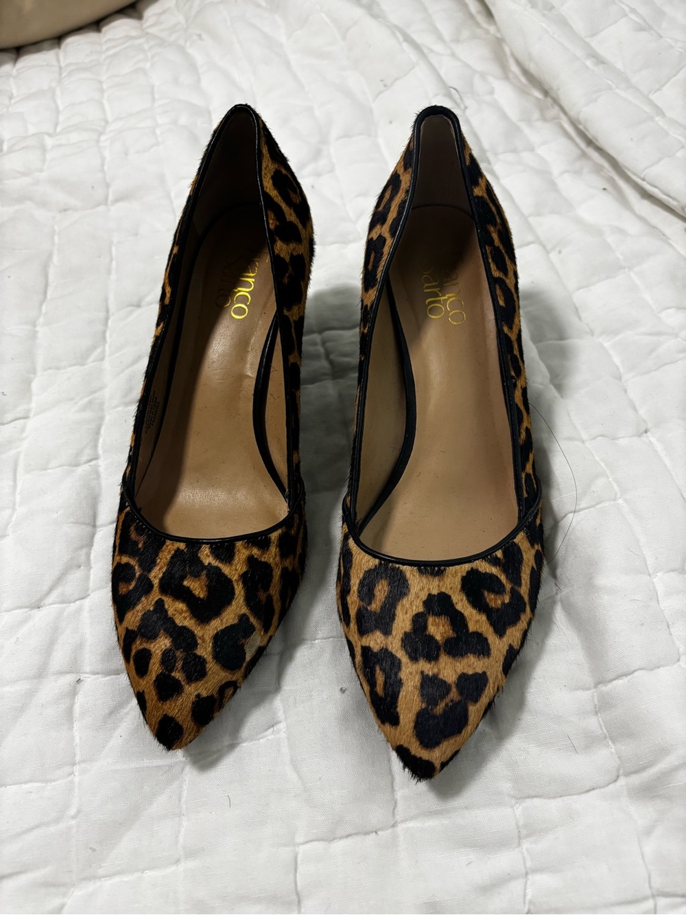 Franco Sarto sz 9 wedges leopard print